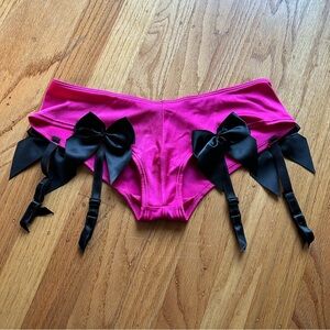 Vintage Victoria’s Secret hot pink hot pants with garters and bows